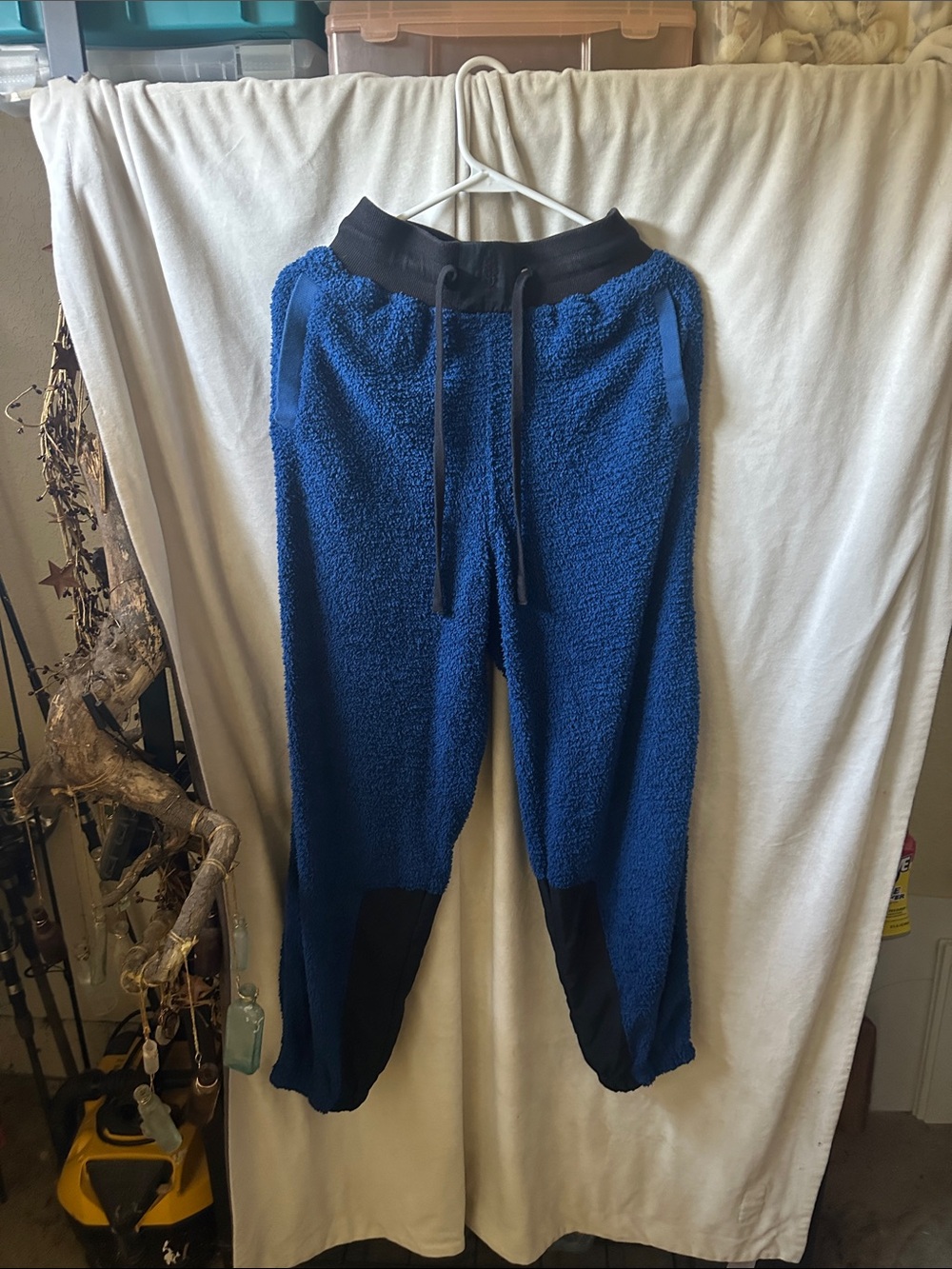 FP Movement by Free People Blue Sherpa Jogger Pants with Black Trim